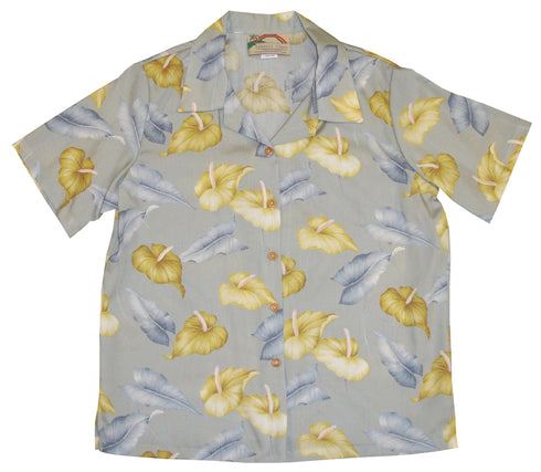 Anthurium Garden Women's Hawaiian Camp Shirt